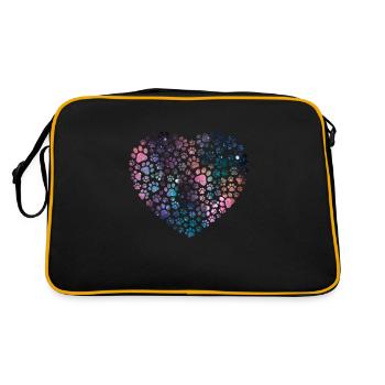 Cœur de chien avec pattes dans la galaxie Dictons de chien - Sac Retro - noir/or - Dos