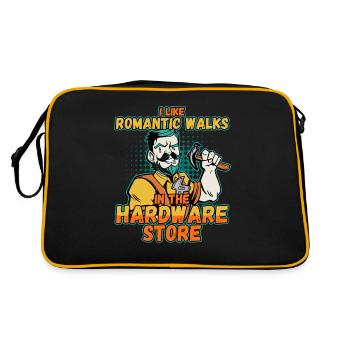 I like romantic walks in the hardware store - Retro Bag - black/gold - Back