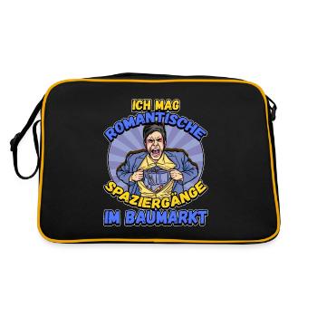 Ich Mag Romantische Spaziergänge Im Baumarkt - Retro Tasche - Schwarz/Gold - Hinten