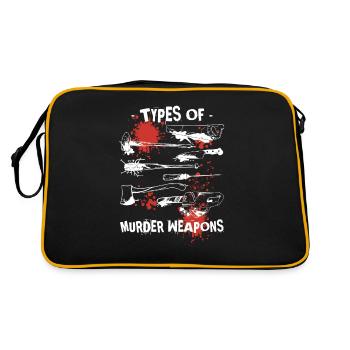 Types Of Murder Weapons, Horror Movie Lovers - Retro Bag - black/gold - Back