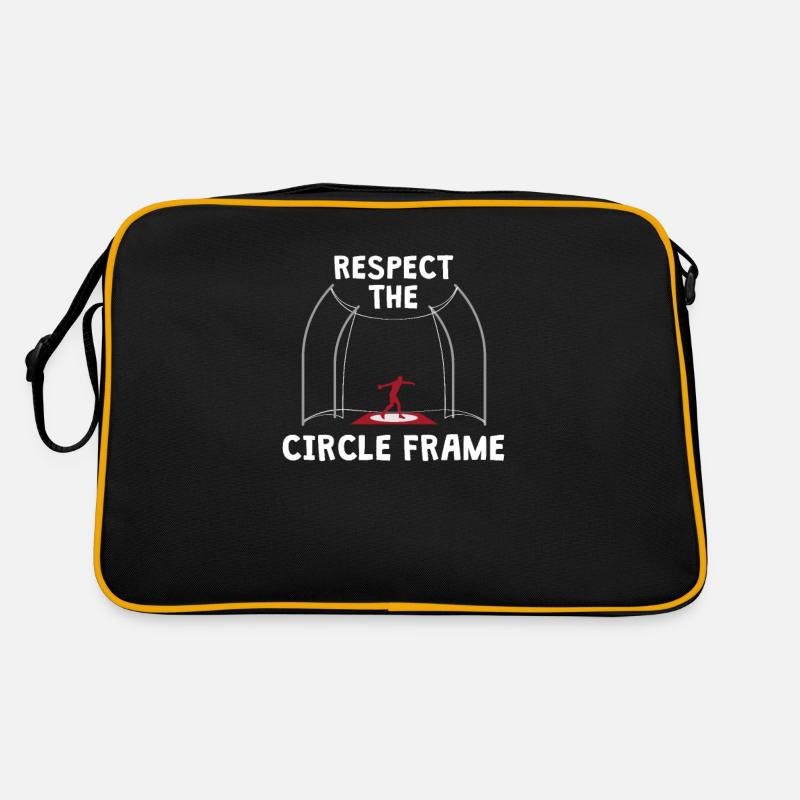 Respect The Circle Frame, Diskuswerfen Mann Retro Tasche