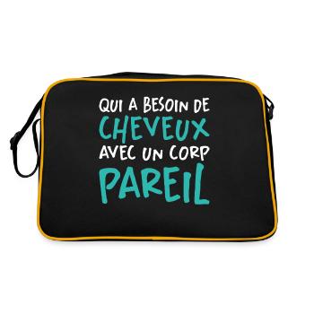 Qui A Besoin De Cheveux Avec Un Corp Pareil - Sac Retro - noir/or - Dos