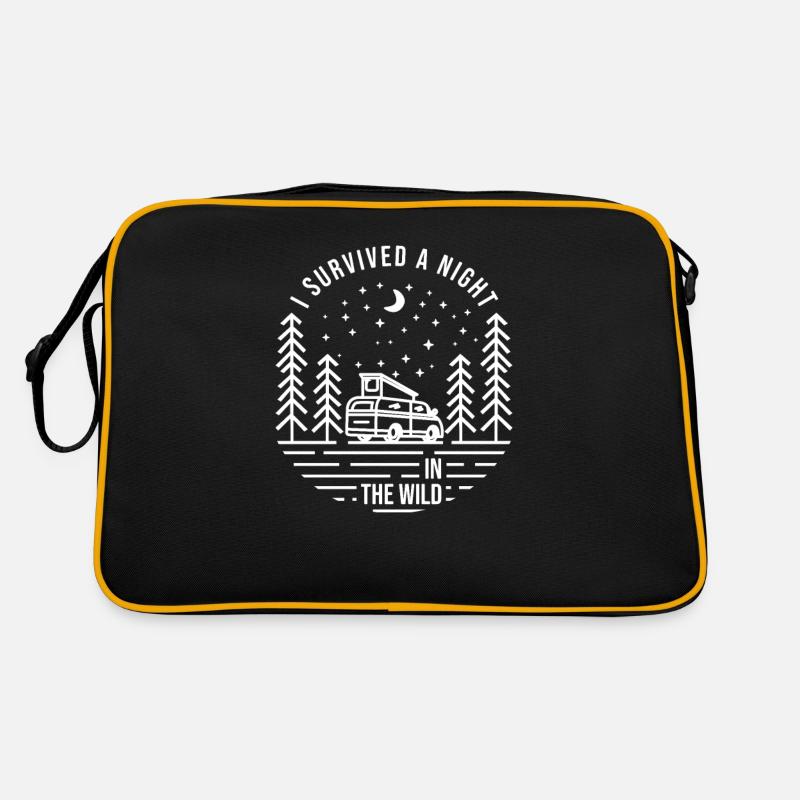 I Survived A Night In The Wild, Lustiger Campervan Retro Tasche