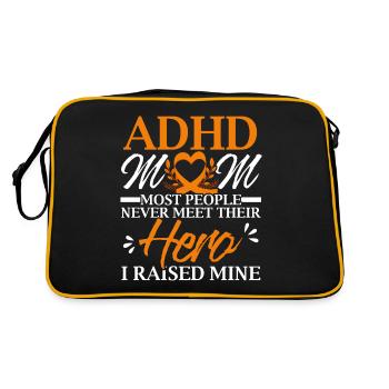 TDAH Maman Sensibilisation au TDAH Emrbace Neurodiversité - Sac Retro - noir/or - Dos