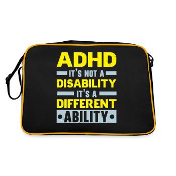ADHD is not a disability, but a different turn - Retro Bag - black/gold - Back