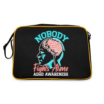 Personne ne se bat seul Conscience du TDAH Neurodivers - Sac Retro - noir/or - Dos