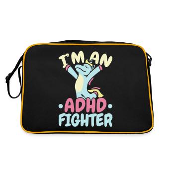 Je suis un combattant du TDAH Think Differently Unicorn - Sac Retro - noir/or - Dos