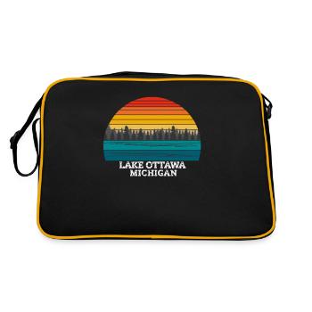 Lake Ottawa Michigan - Retro Bag - black/gold - Back