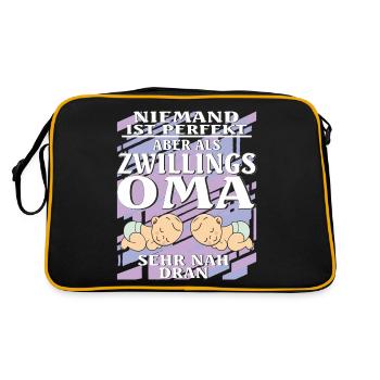 ZWILLINGS OMA - Retro Tasche - Schwarz/Gold - Hinten