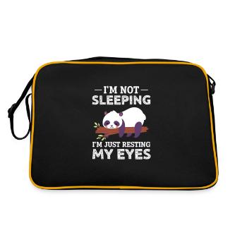 Panda Panda Ours Ours Animal Pandas Cadeau - Sac Retro - noir/or - Dos