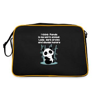 Panda Panda Ours Ours Animal Pandas Cadeau - Sac Retro - noir/or - Dos