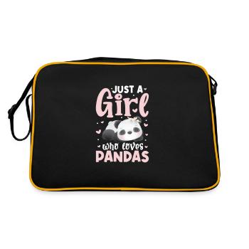 Panda Panda Ours Ours Animal Pandas Cadeau - Sac Retro - noir/or - Dos