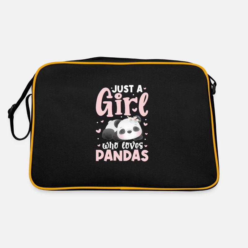 Panda Pandabär Bär Tier Pandas Geschenk Retro Tasche