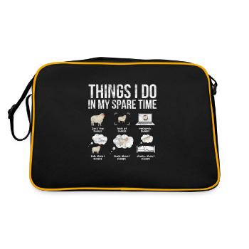 Moutons Élevage Élevage Mouton Chèvre Cadeau - Sac Retro - noir/or - Dos