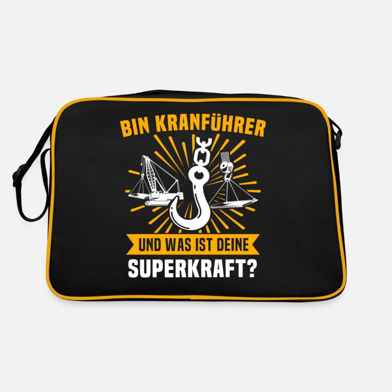 Kranführer Kran Kranfahrer Kranfahren Retro Tasche