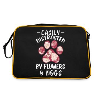 Florist Floristik Blumen Blumenladen Florist - Retro Tasche - Schwarz/Gold - Hinten