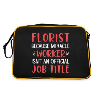 Florist Floristik Blumen Blumenladen Florist - Retro Tasche - Schwarz/Gold - Hinten