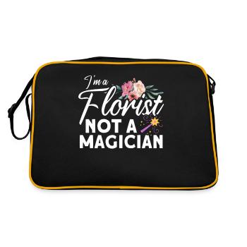 Florist Floristik Blumen Blumenladen Florist - Retro Tasche - Schwarz/Gold - Hinten