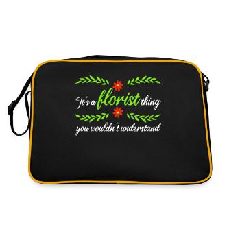 Florist Floristik Blumen Blumenladen Florist - Retro Tasche - Schwarz/Gold - Hinten