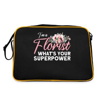 Florist Floristik Blumen Blumenladen Florist - Retro Tasche - Schwarz/Gold - Hinten