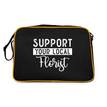 Florist Floristik Blumen Blumenladen Florist - Retro Tasche - Schwarz/Gold - Hinten