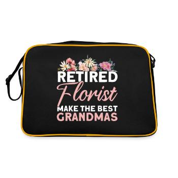 Florist Floristik Blumen Blumenladen Florist - Retro Tasche - Schwarz/Gold - Hinten
