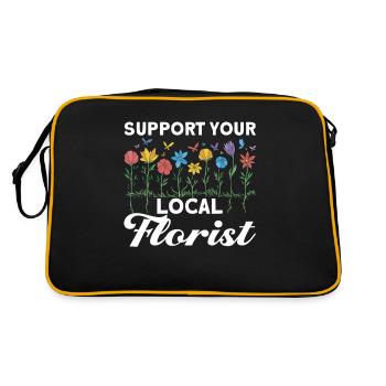 Florist Floristik Blumen Blumenladen Florist - Retro Tasche - Schwarz/Gold - Hinten