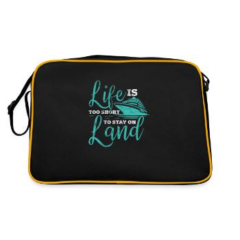 Kreuzfahrt Kreuzfahrtschiff Urlaub Schiff Geschenk - Retro Tasche - Schwarz/Gold - Hinten