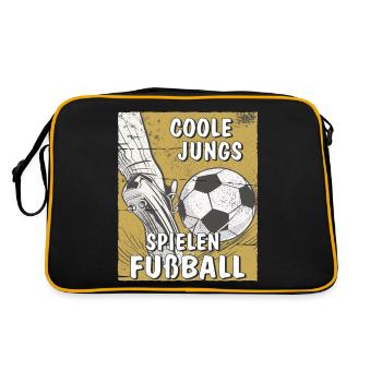COOLE JUNGS SPIELEN FUßBALL - Retro Tasche - Schwarz/Gold - Hinten