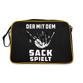 DUDELSACK DER MIT DEM SACK SPIELT - Retro Tasche - Schwarz/Gold - Hinten