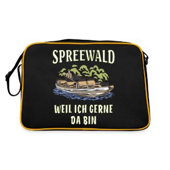 SPREEWALD WEIL ICH GERNE DA BIN - Retro Tasche - Schwarz/Gold - Hinten