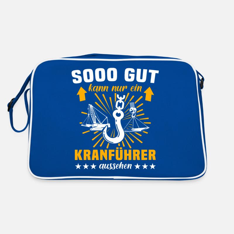 Kranfahrer Kran Sprüche Kranführer Retro Tasche