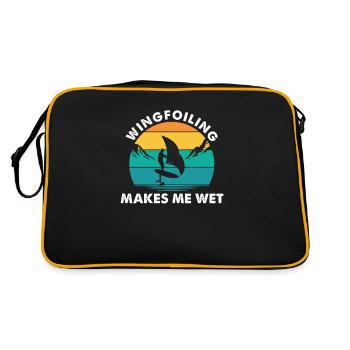 Wingfoiling Makes Me Wet, Lustig Wing Surfing - Retro Bag - black/gold - Back