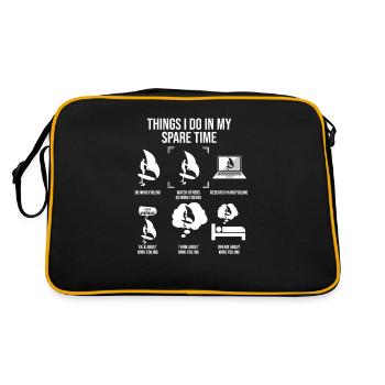 Things I Do In My Spare Time, Funny Wingfoiling - Retro Bag - black/gold - Back