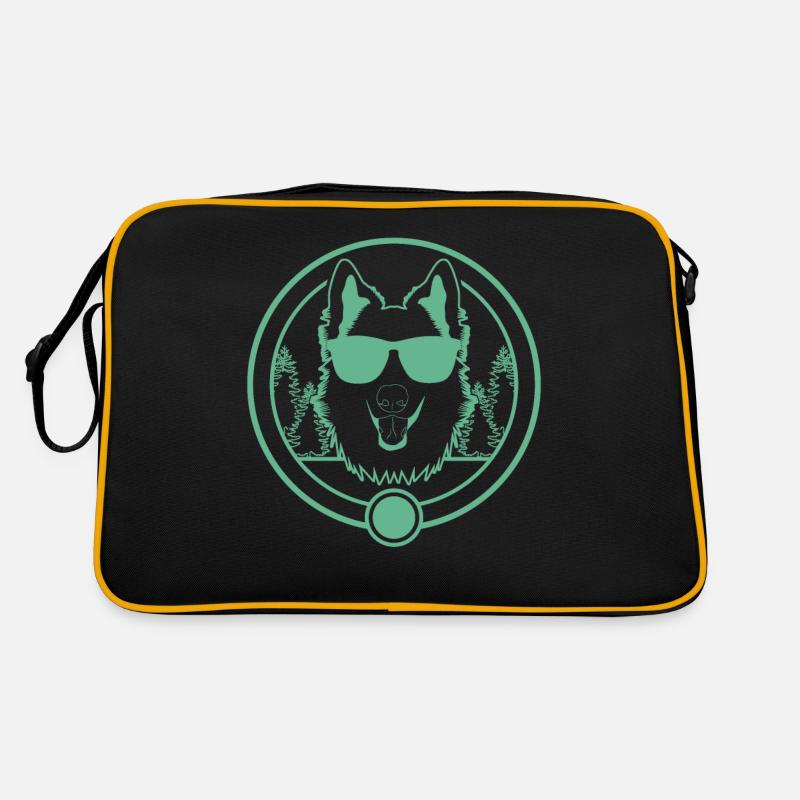 White Shepherd Trees Shepherd Dogs Retro Bag