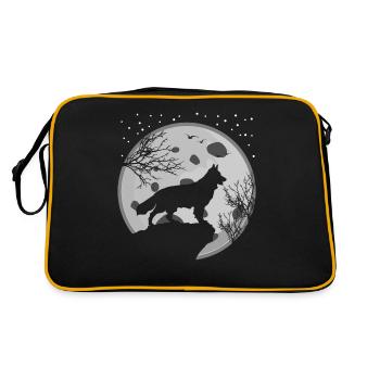White Shepherd Moon Shepherd Dogs - Retro Bag - black/gold - Back