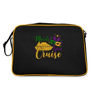 Kreuzfahrt Mardi Gras Kreuzfahrtschiff Geschenk - Retro Tasche - Schwarz/Gold - Hinten