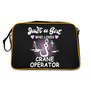 Crane Operator Women Crane Crane Operator - Retro Bag - black/gold - Back