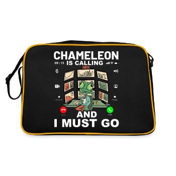 Caméléon appelle et je dois y aller - Sac Retro - noir/or - Dos