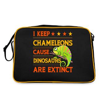 Je garde les caméléons parce que les dinosaures sont éteints - Sac Retro - noir/or - Dos