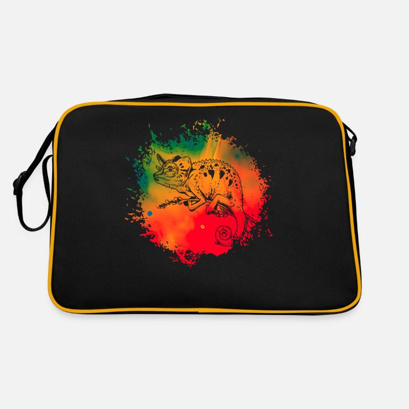 Chamäleon - Retro Tasche - Schwarz/Gold