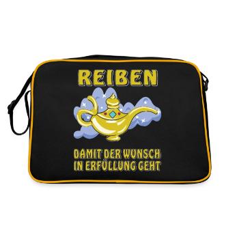 OELLAMPE REIBEN - Retro Tasche - Schwarz/Gold - Hinten