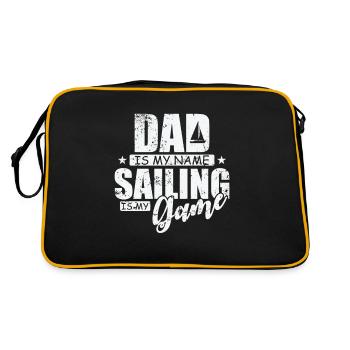 Papa est mon nom, la voile est mon jeu, Segeln - Sac Retro - noir/or - Dos