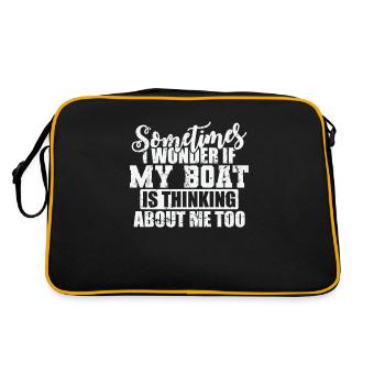 Sometimes i wonder if my Boat is Thinking about me - Retro Bag - black/gold - Back