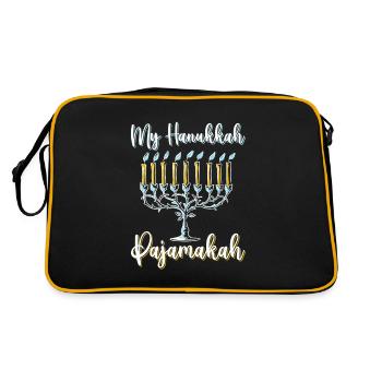 My Hanukkah Pajamakah - Menorah Lights Hanukkah - Retro Bag - black/gold - Back