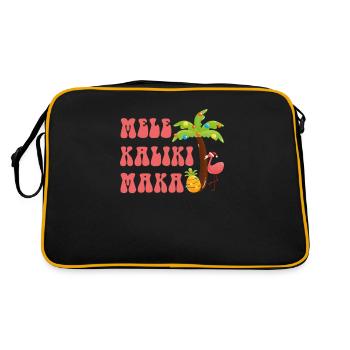 Mele Kalikimaka, Hawaii Weihnachten Familienurlaub - Retro Tasche - Schwarz/Gold - Hinten