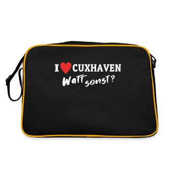 I Love Cuxhaven Liebe Cuxhavener - Retro Bag - black/gold - Back