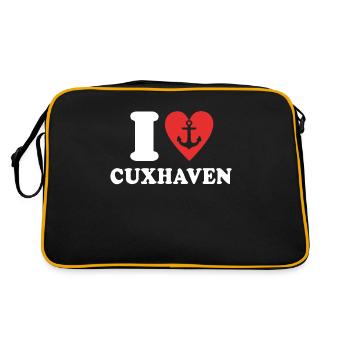 I Love Cuxhaven Nordsee Liebe Cuxhavener - Retro Bag - black/gold - Back