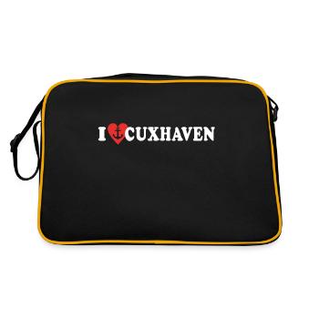 I Love Cuxhaven Nordsee Liebe Cuxhavener - Retro Bag - black/gold - Back