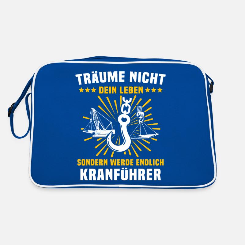 Kranführer Kran Bauarbeiter Kranfahrer Retro Tasche
